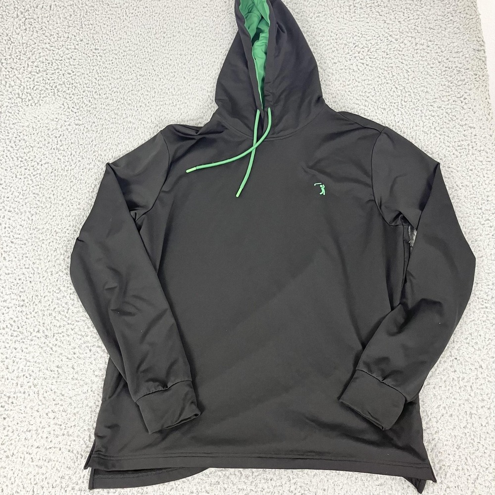 Bogey Bros Hoodie Mens Medium Black Golf Logo Stretch Performance Golf Pullover